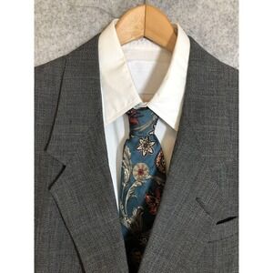 Levi's Exact Blazer Mens 44R Gray Wool Blend Made in USA Classic Suit Jacket